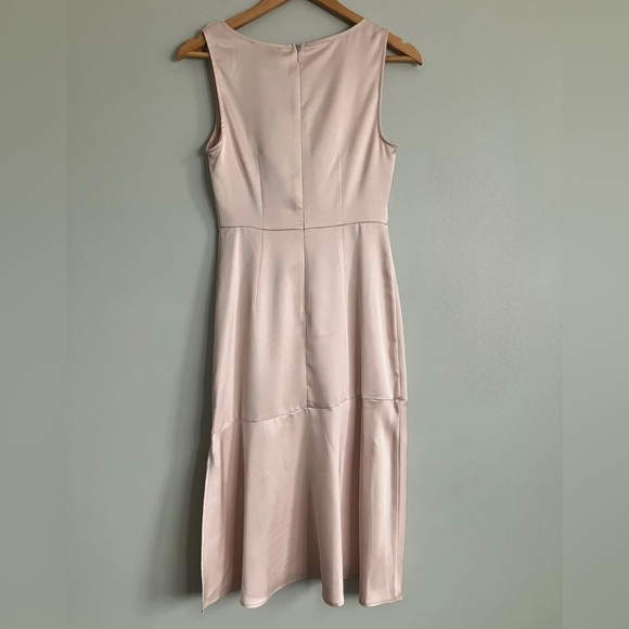 SAM EDELMAN Blush Pink Satin MIDI Sleeveless Dress Size 0 - Picture 2 of 15